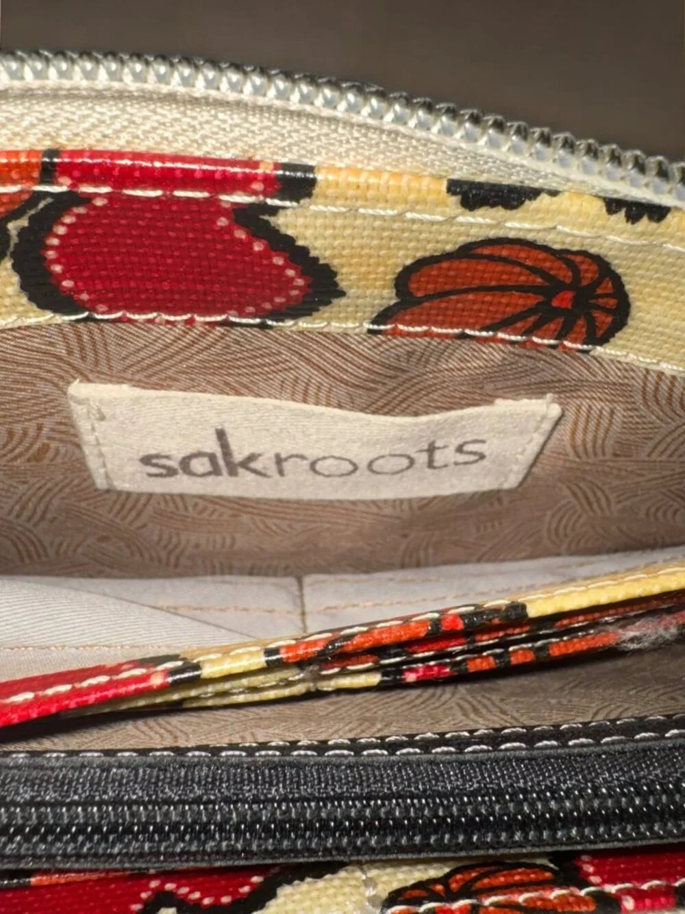 Sakroots Zip-Around Wallet With Bird & Nature Print Multi-Card Slots